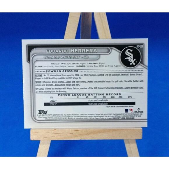 2024 Bowman Chrome - Prospects Eduardo Herrera #BCP-228 Mojo Refractor (RC) - Picture 6 of 6